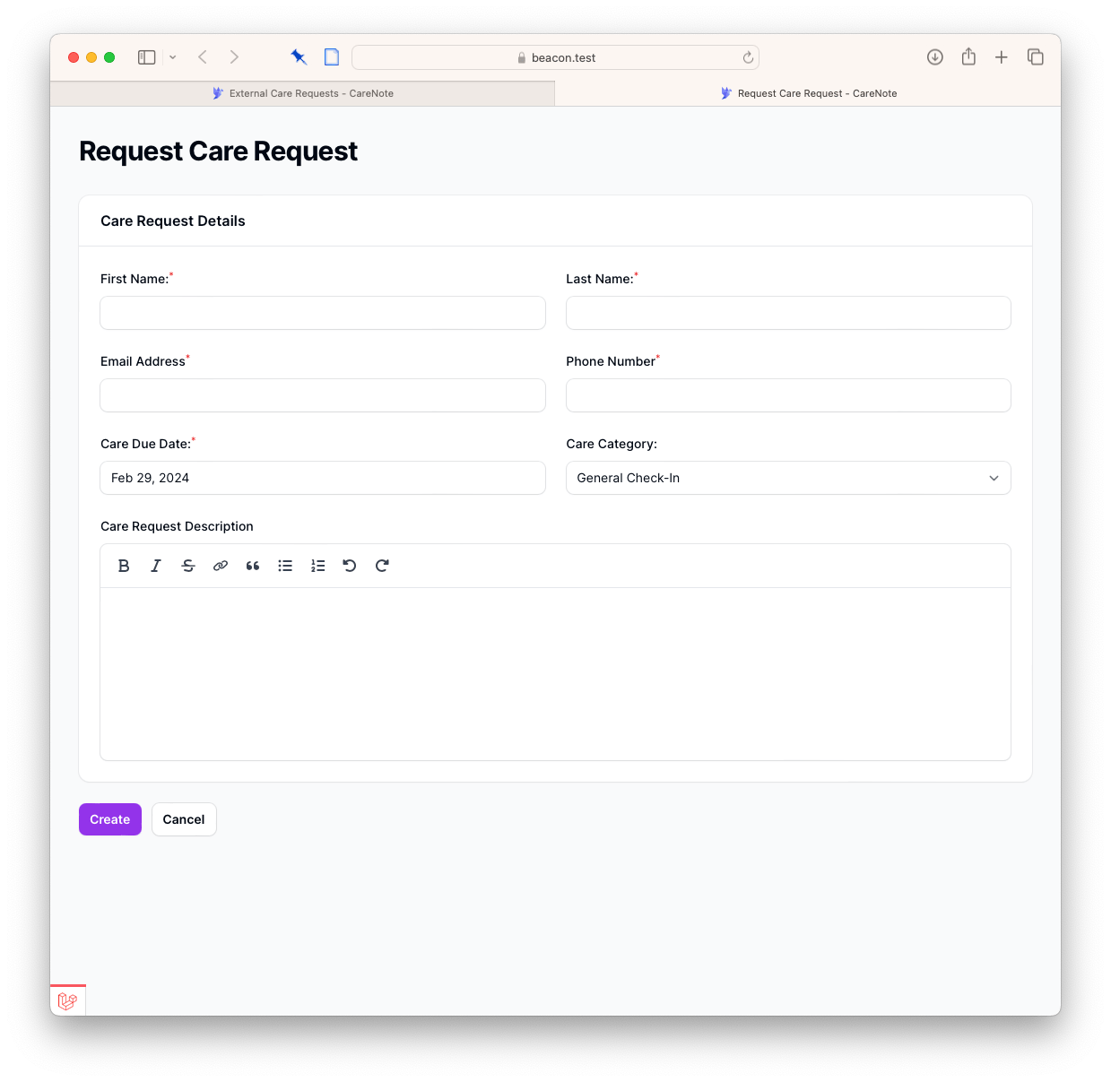 Activating External Care Requests in CareNote: A Guide