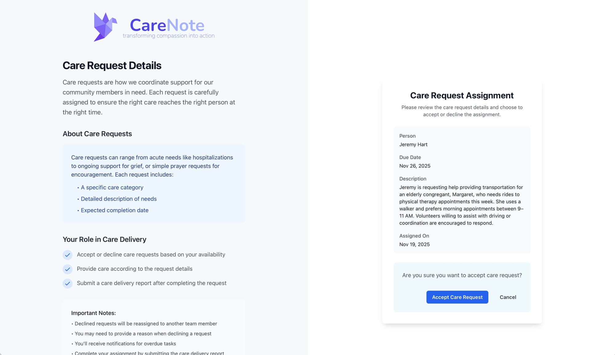 Joining a CareNote Team as a Volunteer