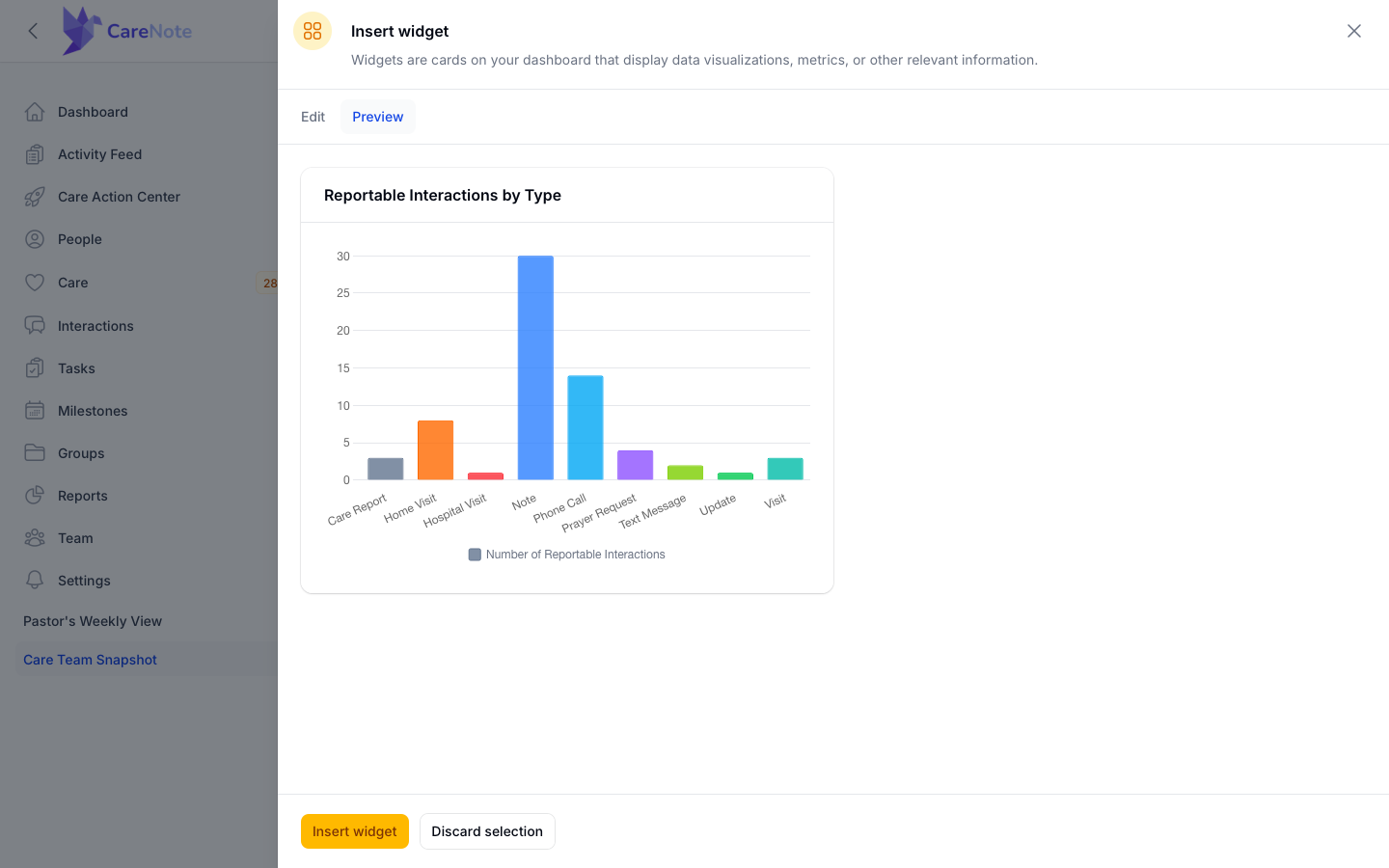 The Preview tab showing the live bar chart